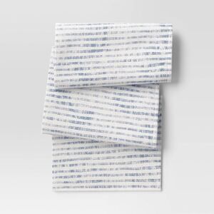 Open Box - Threshold - 90"x20" Table Runner Blue Striped - Threshold Blue